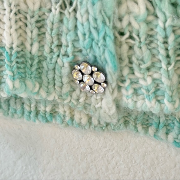 Wild Fable Cropped Chunky Cardigan Mint Green Space Dye Knit S Soft Sweater - Picture 5 of 10